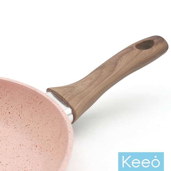 Keeo 16 cm Wajan Penggorengan Anti Lengket Marble Granit Pink