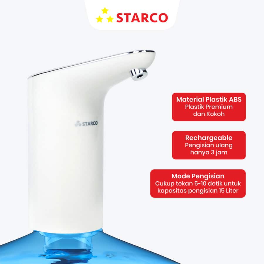 Starco Pompa Air Galon Elektrik Dispenser Rechargeable USB 1200 mAh